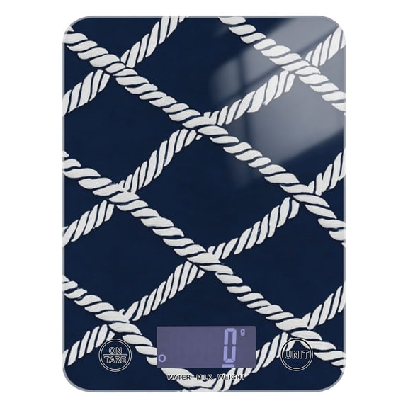 White Lines Of Rope Food Scale Digital Kitchen Scale Waterproof Grams Ounces lbs for For Baking and Cooking
