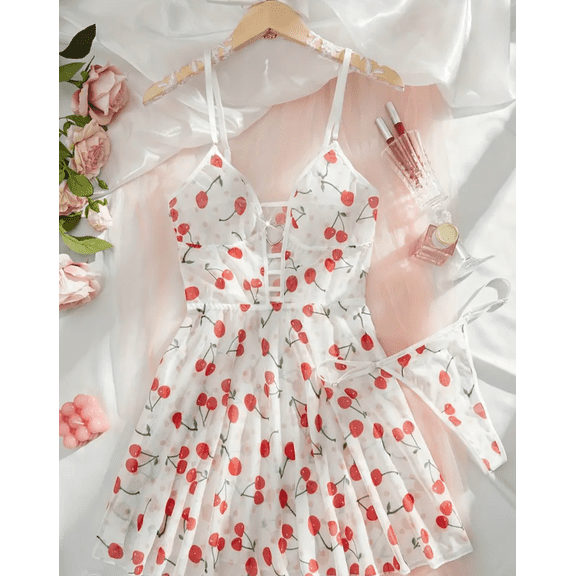 White Lingerie Slip Dress Cherry Negligees