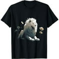 thumbnail image 1 of White Lion Flower Art - Animal Motif Zoo Lion T-Shirt, 1 of 5