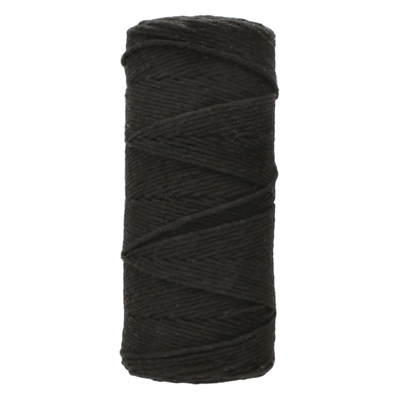 White Lion Macramé Cord – Cotton Rich Macrame Rope, 1 mm, 300 Feet, Black Color, Yarn for Wall Decor, Crochet, Gift Wrapping, Wall Hanging, Plant Hangers, Handmade Crafts, Knitting