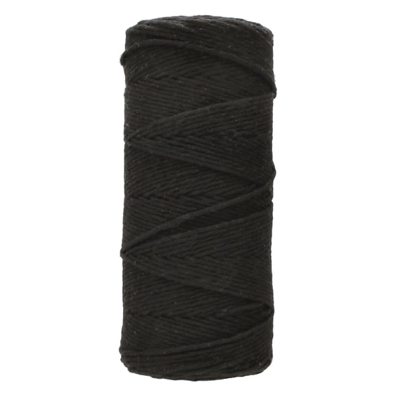 White Lion Macramé Cord – Cotton Rich Macrame Rope, 1 mm, 300 Feet, Black Color, Yarn for Wall Decor, Crochet, Gift Wrapping, Wall Hanging, Plant Hangers, Handmade Crafts, Knitting