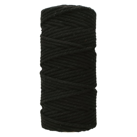 White Lion Macramé Cord – Cotton Rich Macrame Rope, 2 mm, 100 Feet, Black Color, Yarn for Wall Decor, Crochet, Gift Wrapping, Wall Hanging, Plant Hangers, Handmade Crafts, Knitting