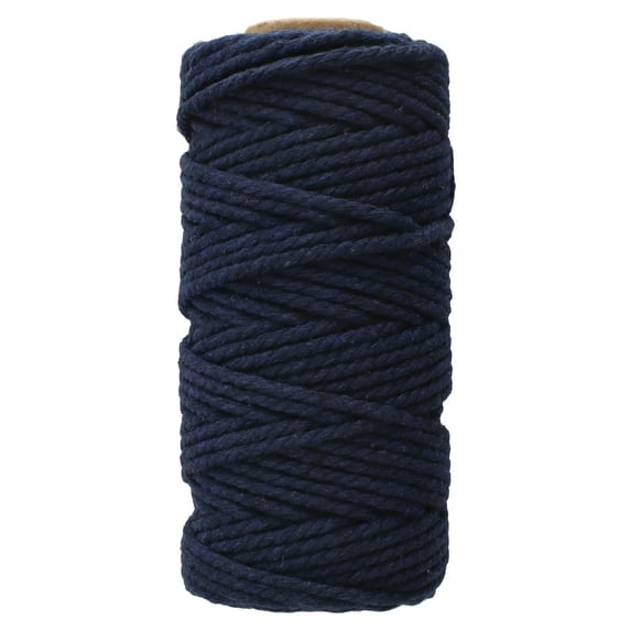 White Lion Macramé Cord – Cotton Rich Macrame Rope, 2 mm, 100 Feet, Navy Color, Yarn for Wall Decor, Crochet, Gift Wrapping, Wall Hanging, Plant Hangers, Handmade Crafts, Knitting