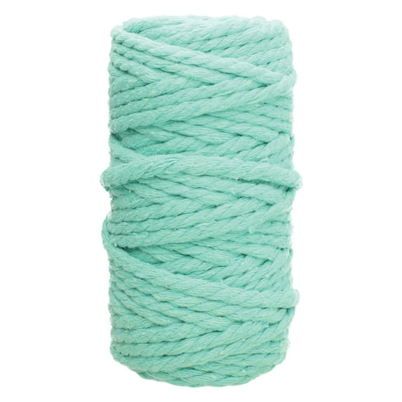 White Lion Macramé Cord – Cotton Rich Macrame Rope, 4 mm, 75 Feet, Aqua Color, Yarn for Wall Decor, Crochet, Gift Wrapping, Wall Hanging, Plant Hangers, Handmade Crafts, Knitting