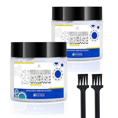 White Lithium Grease 4oz - Multi-Purpose High Temp Lithium Lubricant for Automotive, Marine, Industrial Use - Multi-Purpose Gear Lubricant for Bearings, Chains, Gears - Dielectric Grease with Brush