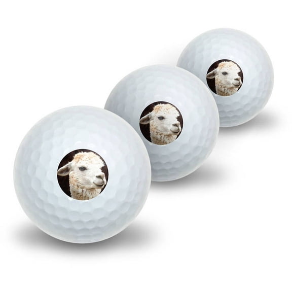 White Llama Novelty Golf Balls, 3pk