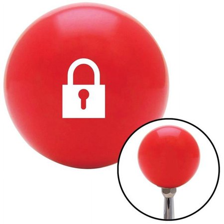 White Locked Lock Red Shift Knob with M16 x 1.5 Insert Shifter Auto Manual Custom
