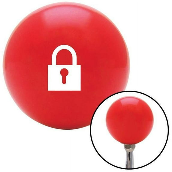 White Locked Lock Red Shift Knob with M16 x 1.5 Insert Shifter Auto Manual Custom