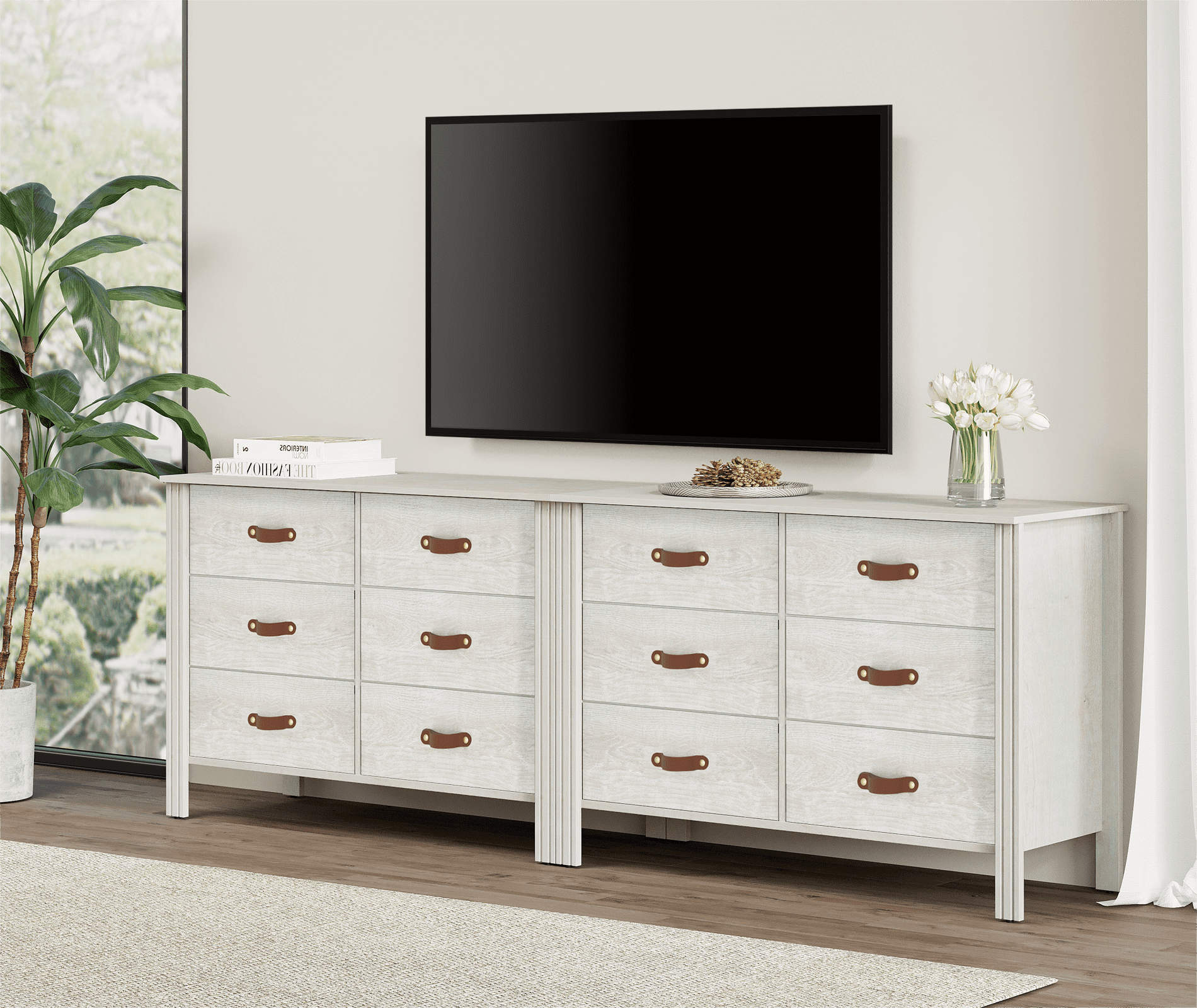 Find Your Perfect White Long Dresser for Bedroom, Large Wood Dresser