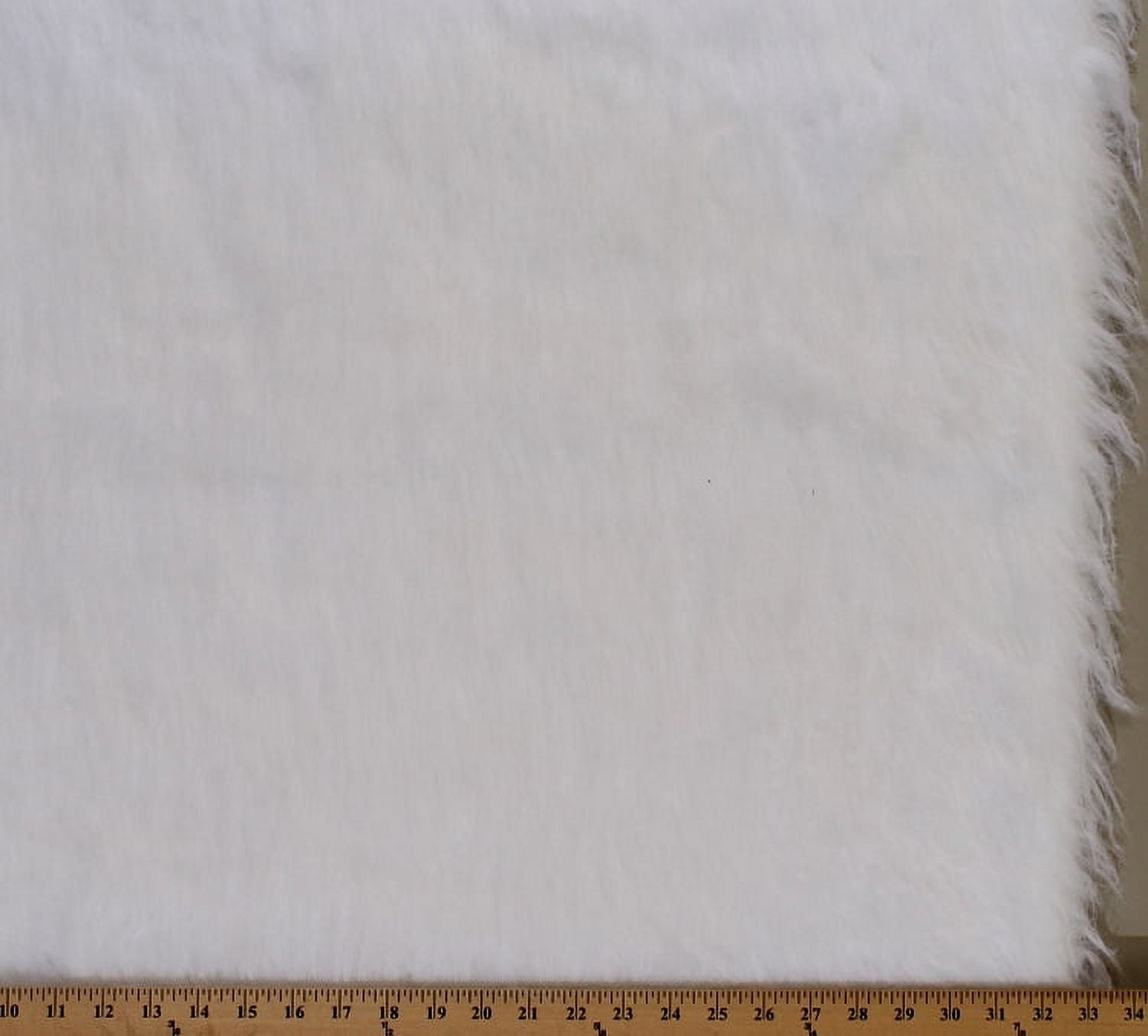 White Long Hair Bridal Faux Fur Fabric by the Yard (fur-white)