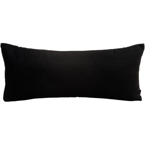 White Long Lumbar Throw Pillow with Insert, Soft Corduroy Rectangle Cushion for Bed Couch Bench Living Room Decor