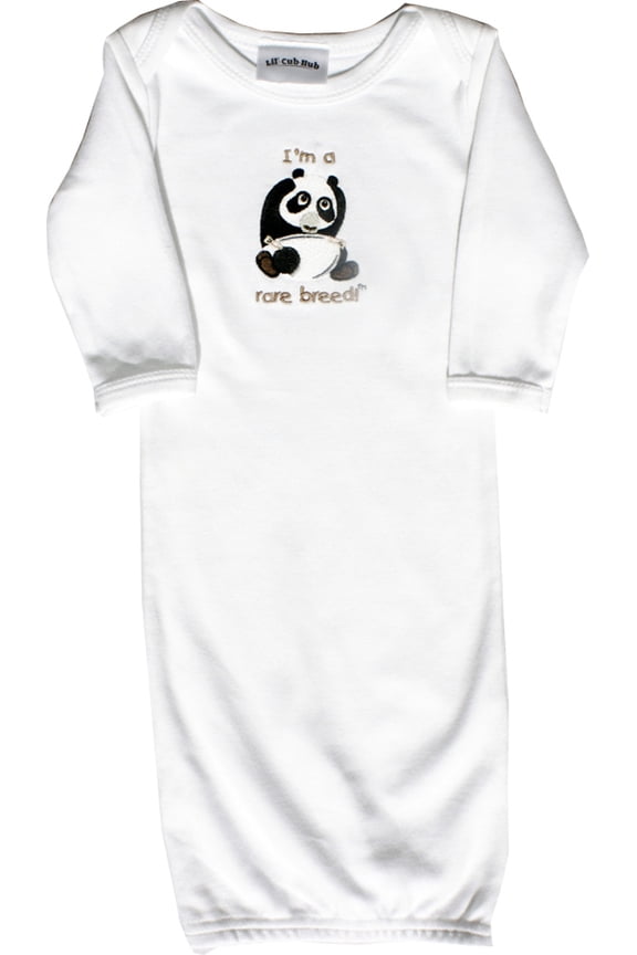 White Long Sleeve Gown Panda