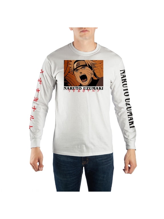 White Long Sleeve Naruto T-Shirt-Small