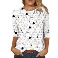 thumbnail image 1 of White Loose Fit T Shirt for Ladies Summer Fall 3/4 Sleeve Crewneck Spandex Lounge Cute Animal Tops Shirt Womens 2025 Clothes Trendy Country Concert L, 1 of 5