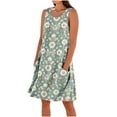 thumbnail image 1 of White Loose Fit for Teen Girls Summer Fall Sleeveless Spandex Faux Gauze Linen Midi Knee High Casual Plain Dresses Womens 2025 Clothes Country Concert Y2K 3XL, 1 of 5