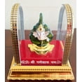 thumbnail image 1 of White Lord Ganesha Bust in Leaf Idol in Acrylic Box Car Dashboard Statue H-3", 1 of 2