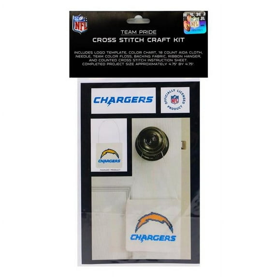 White Los Angeles Chargers Team Pride Cross Stitch Craft Kit