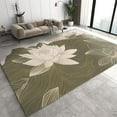 thumbnail image 1 of White Lotus Area Rug, Luxury Golden Lines Plant Indoor Non Slip Print Rugs, Machine Washable Carpet For Living Room Bedroom Kitchen Dining Room Home Office Decor Floor Mat 2x3ft, 1 of 6