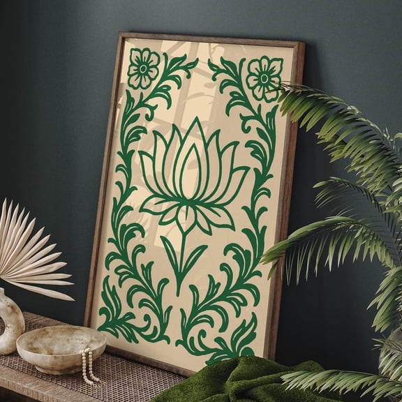 White Lotus Buddhist Symbol Meditation Decor Unframed Paper Print