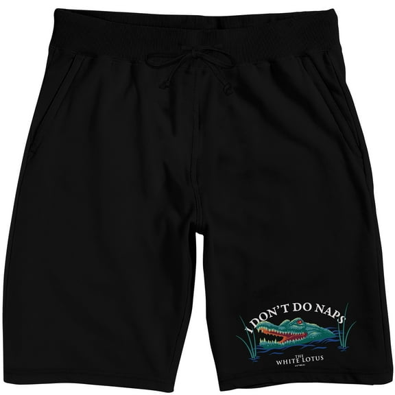 White Lotus Crocodile I Don't Do Naps Adult Black Sleep Pajama Shorts - XS