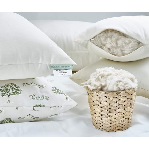 White Lotus Home KSP03 Kapok Sleep Pillow with Organic Sateen Outer Case, 20x26-Standard Firm, Natural