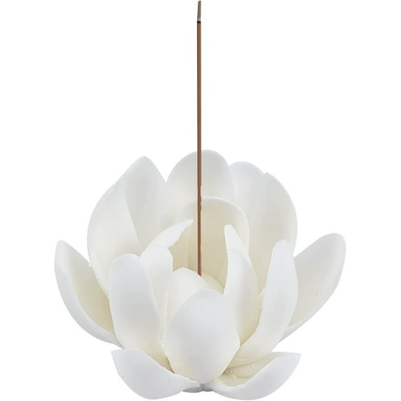 White Lotus Incense Holder Ceramic Incense Burner Flower Stick for Yoga Studio Living Room Home Decor(2.1 Inch) DIY