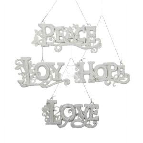 4 Christmas Ornaments- Love, Joy, Peace & Ho Ho Ho - Gift Boxed – Susabella