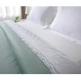 thumbnail image 1 of White Luxury Eyelet Lace Bed Flat Sheet Queen Size Bed Linen 1 Piece, 1 of 9