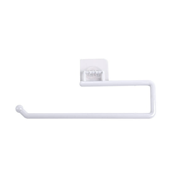 White M Large Paper Towel Holder For Kitchen With Hanging Rack For Cling Film And Rags Made From Plastic For Clutter-Free Countertops