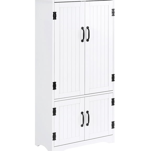 White MDF, 110lbs Capacity - Removable Shelves for Large Items - Kitchen and Laundry Storage / Flexible Space Creation