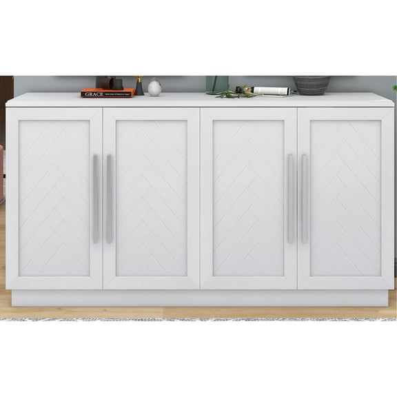 White MDF Cabinet - Removable Panels for Extra Space - Kitchen Storage - Expand Storage Area