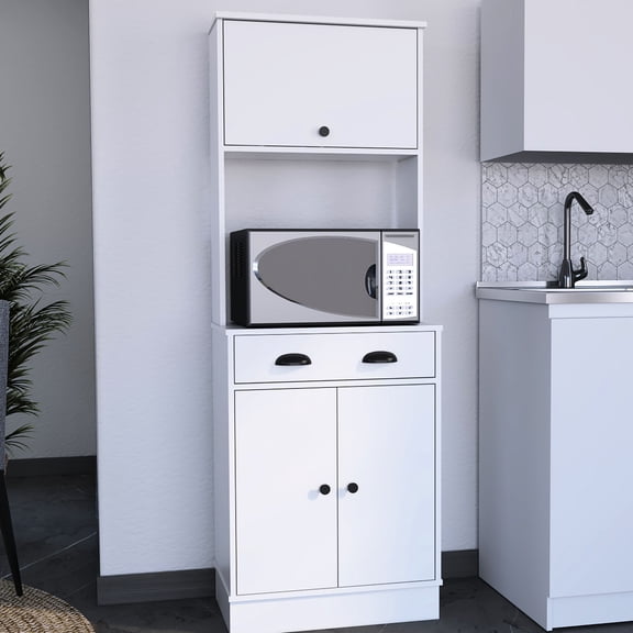 White MDF - filled pantry | Suits kitchen storage needs with two cabinets | Enhances kitchen organization