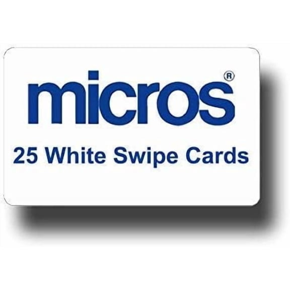 White MICROS Magnetic ID Cards (25/set)$$Office