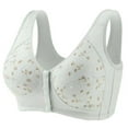 thumbnail image 1 of LOVZFMLL Plus Size Bras for Women Floral Comfort Breathable No Underwire Bra Push Up Full Coverage Front Closure Bra Everyday Bralettes White M, 1 of 2