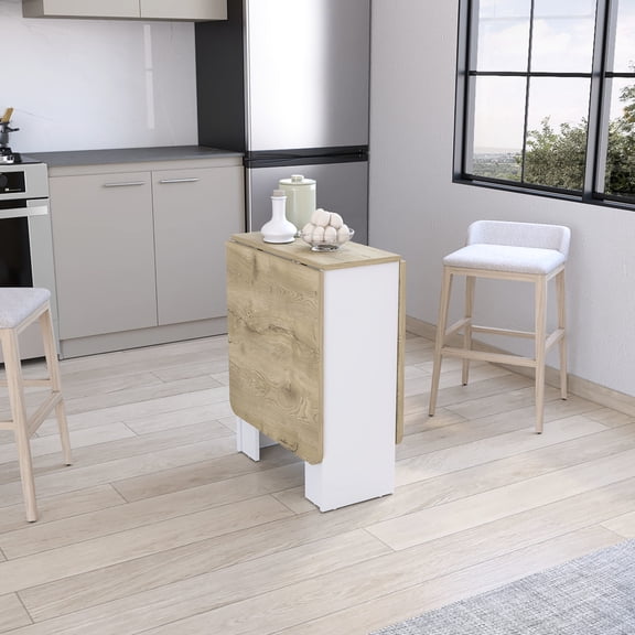 White/Macadamia 3 - Form Expandable Folding Table | Meets Different Functional Scenarios | Offers a Spacious and Compact Option