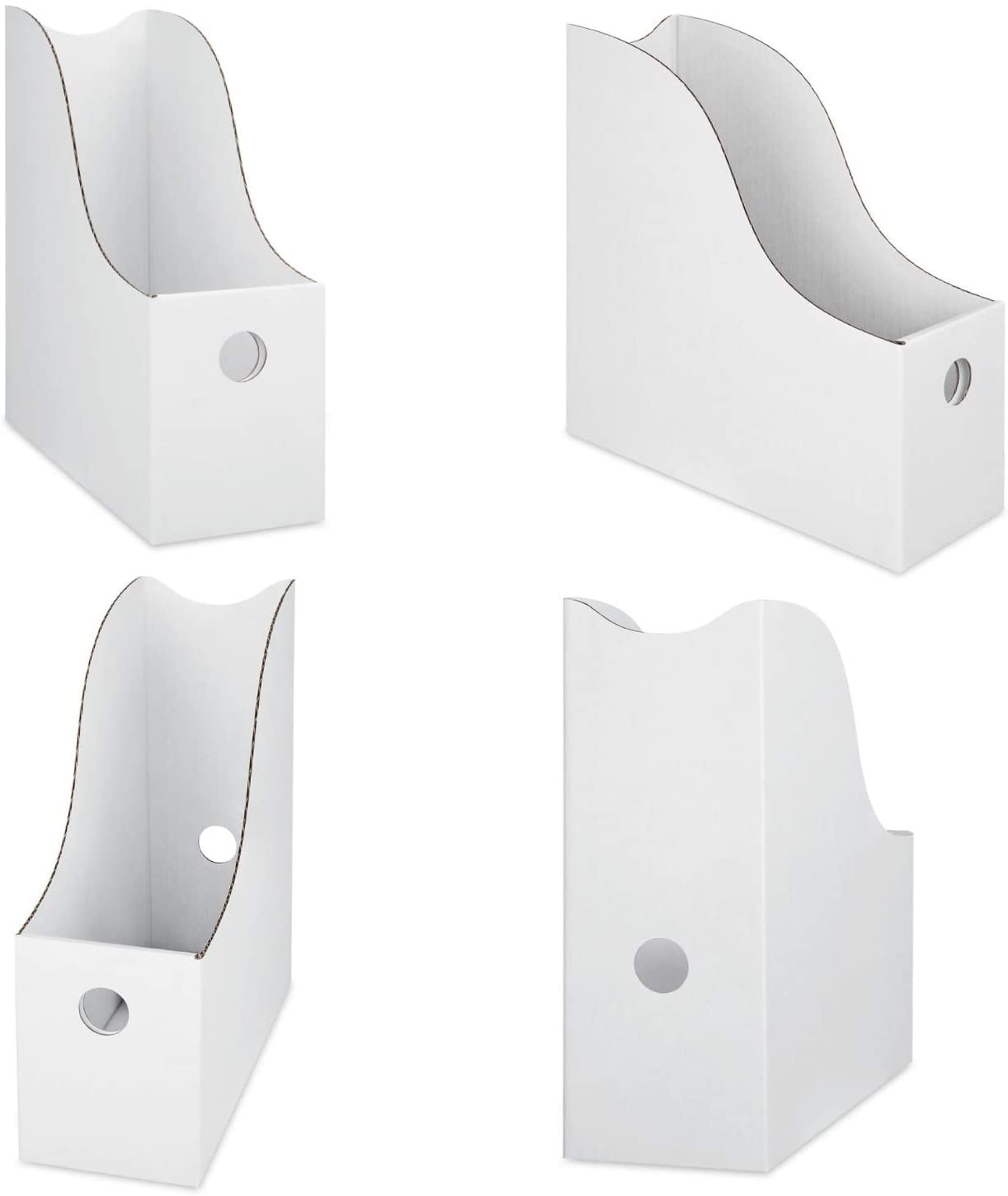 White Magazine Holder (2 Pack), Sturdy Cardboard Magazine Holder