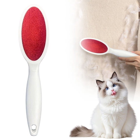 White Magic Brush Lint Remover for Clothes, Double-Sided Pet Hair & Fuzz Brush, Reusable Fabric Hair Cleaner for Shirts, Sweaters, Coats Gifts for People With pet hair on clothing