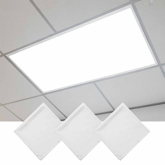 White Magnetic Fluorescent Light Covers for Ceiling Lights 2 x 4 Feet, Modern Minimalist Pure Soild Color Office Classroom Kitchen Drop Ceiling Light Covers Lighting Filters Shade Panel 3 Packs
