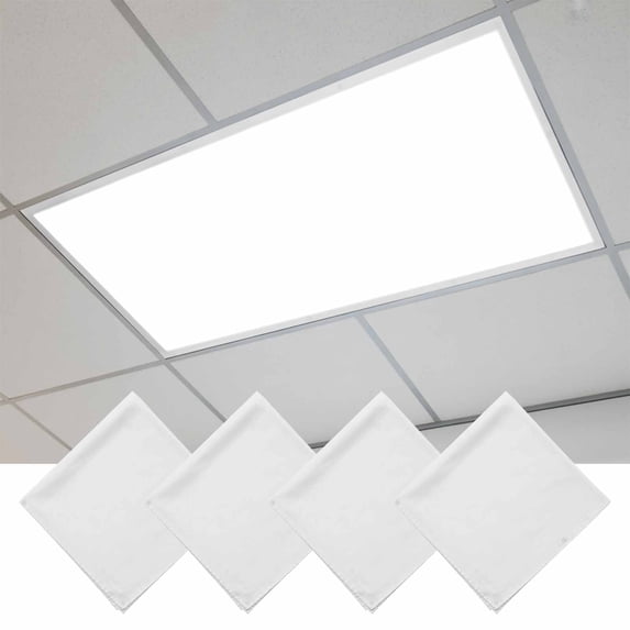 White Magnetic Fluorescent Light Covers for Ceiling Lights 2 x 4 Feet, Modern Simple White Backdrop Office Classroom Kitchen Drop Ceiling Light Covers Lighting Filters Shade Panel 4 Packs