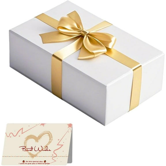 White Magnetic Gift Box with Lid,12x6x4 Inches,Foldable Rectangular Keepsake Box for Weddings, Birthdays, Christmas, Anniversaries, Halloween, Holiday Gift Packaging,Present,Proposal,Vase