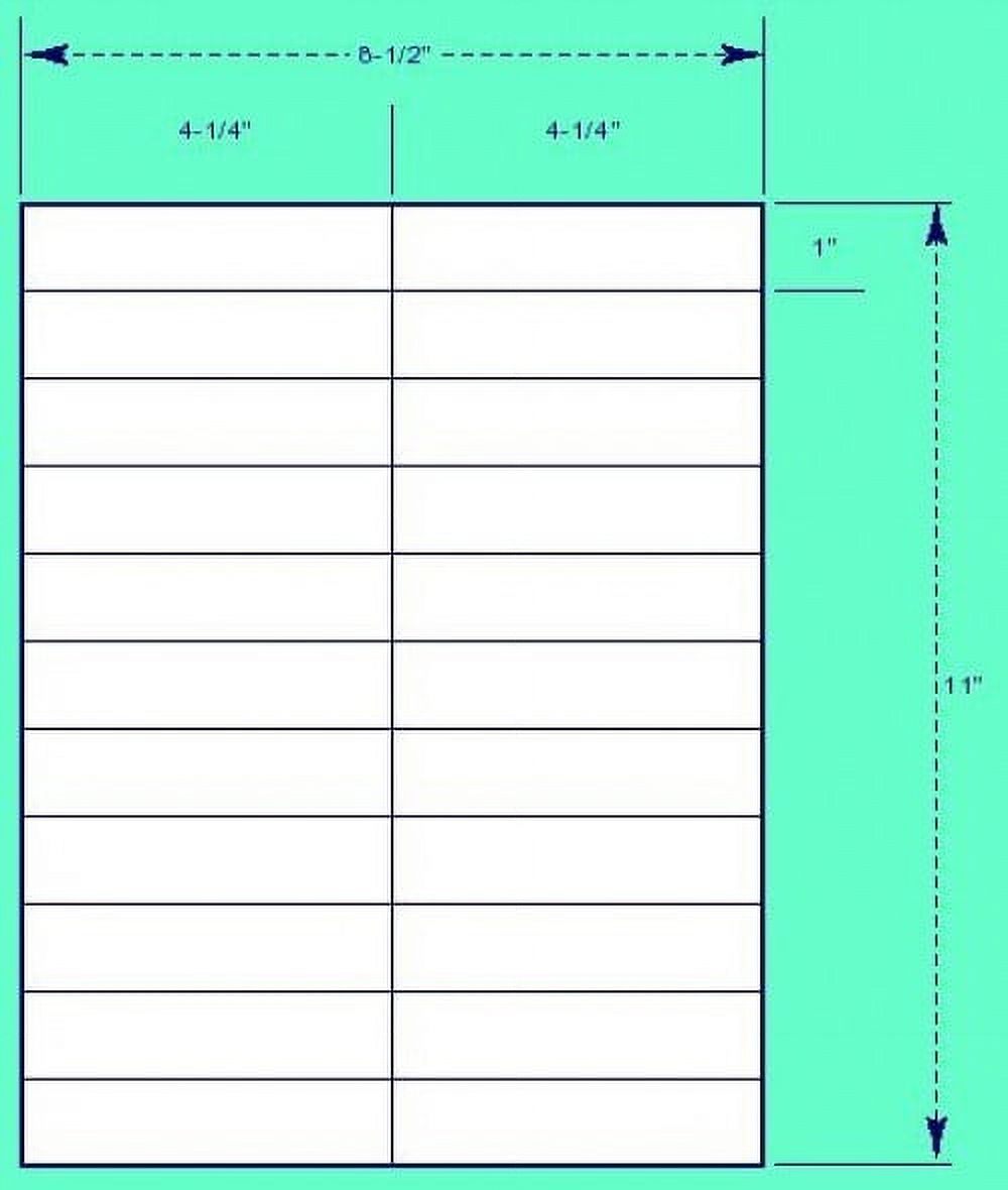White Mailing / Shipping / Address Labels for Laser / Inkjet printers - 4 1/4 x 1 Inches - 22 Labels per sheet - 100 Sheets.