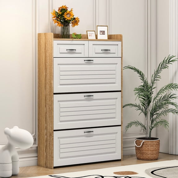 White Main Color - Space for 5 or More Drawers of Shoes - Primary Space - Keep Shoes Tidy