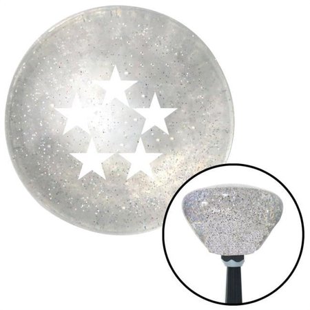 White Major & Lieutenant Colonel Clear Retro Metal Flake Shift Knob with M16 x 1.5 Insert