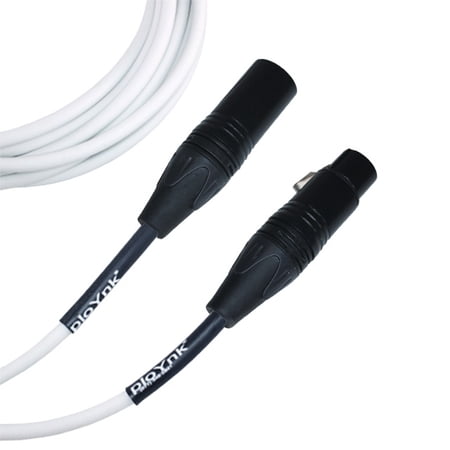 White Male To Female XLR Microphone Cable - 1 Ft Long