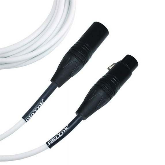 White Male To Female XLR Microphone Cable - 10 Ft Long