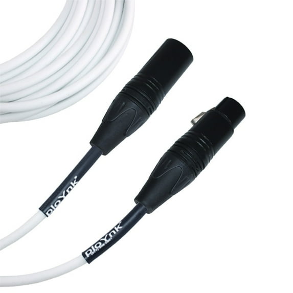 White Male To Female XLR Microphone Cable - 30 Ft Long