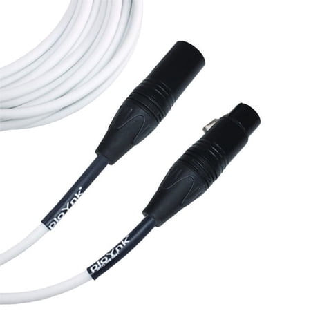 White Male To Female XLR Microphone Cable - 35 Ft Long