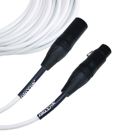White Male To Female XLR Microphone Cable - 40 Ft Long