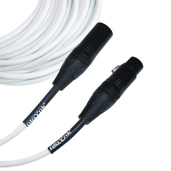 White Male To Female XLR Microphone Cable - 70 Ft Long