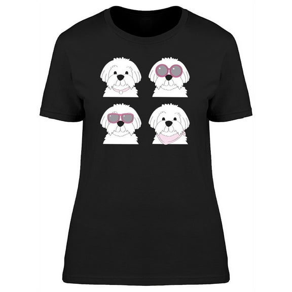 White Maltese Fashion Doodle T-Shirt Women -Image by Shutterstock, Female x-Large
